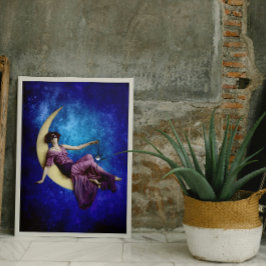 Lady in the Moon Poster