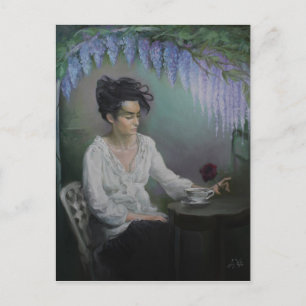 Lady in Wart Postkarte