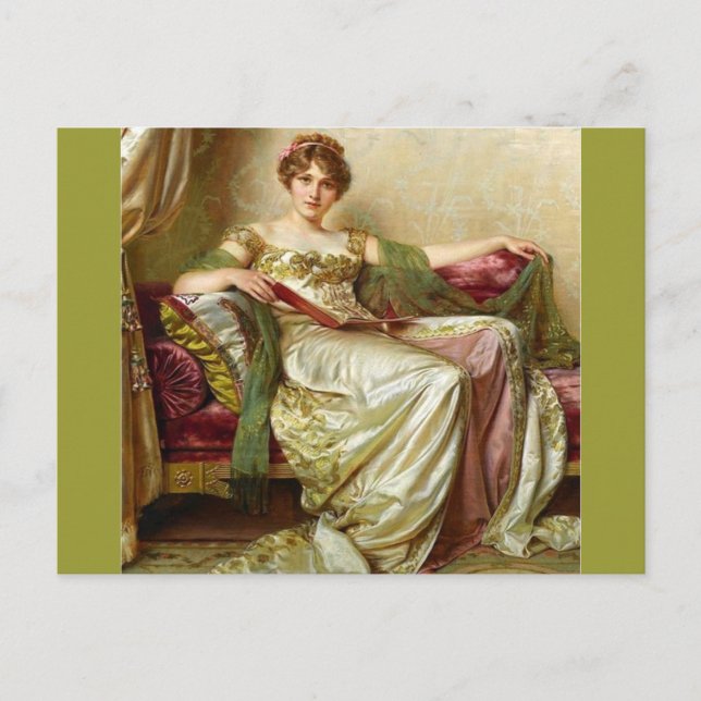 Lady in wart - Vintag Motiv Postkarte (Vorderseite)