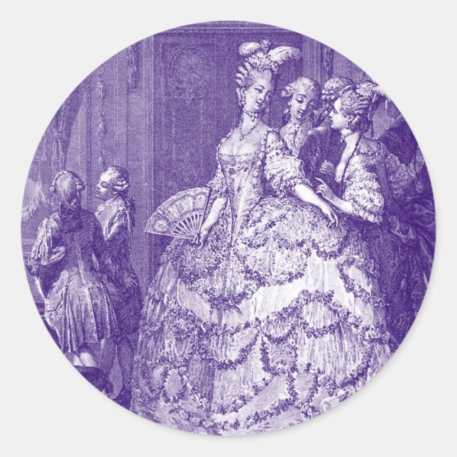 Lady in Wart zu Marie Antoinette Runder Aufkleber (Vorderseite)