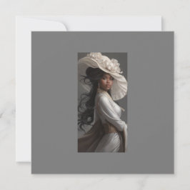 Lady in White, 4" x 5,6" Faltkarte Ankündigung
