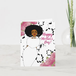 Lady in White African American Day Card Karte