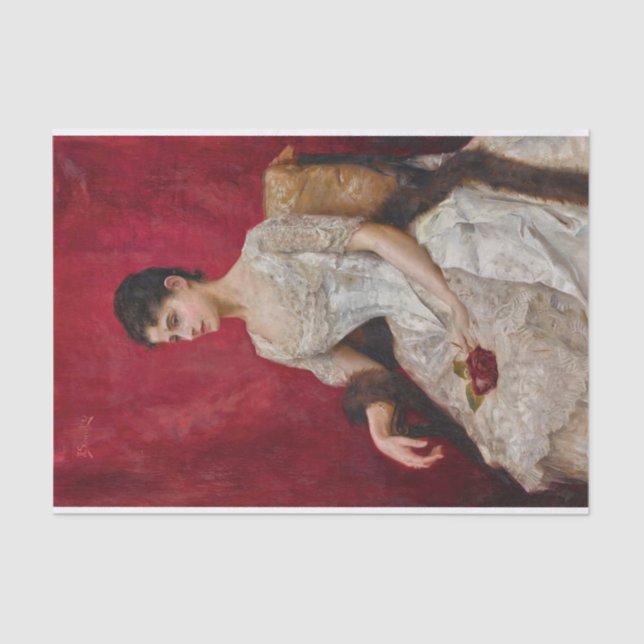 Lady in White von Julius Leblanc Stewart Seidenpapier (Vorderseite)