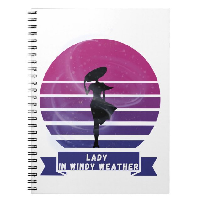 Lady in Windy Weather Notizblock (Vorderseite)