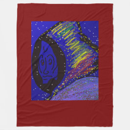 Lady in Wintertime Large Fleece Blanket
