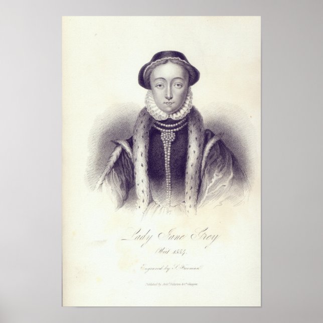 Lady Jane Gray, graviert von S. Freeman Poster (Vorne)