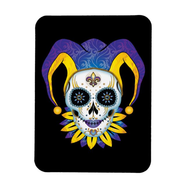 Lady Jester Skull Magnet (Vertikal)