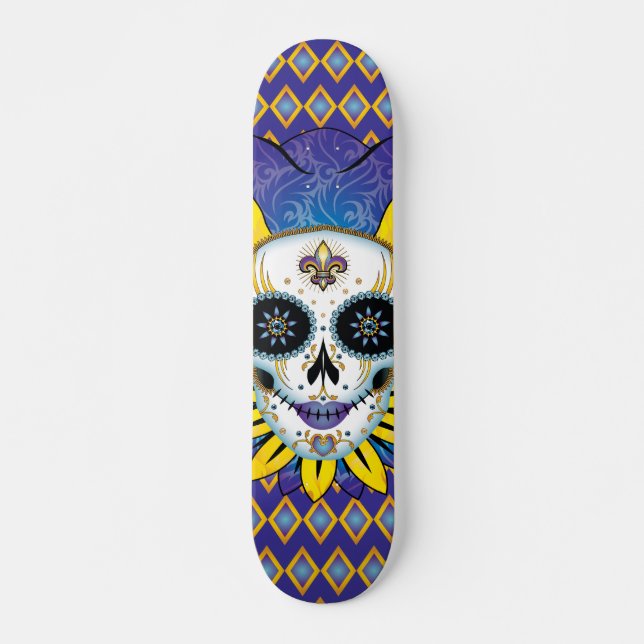 Lady Jester Skull Skateboard (Vorne)