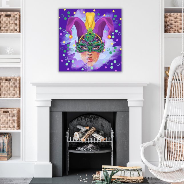 Lady Jester Square Canvas Print Leinwanddruck (Von Creator hochgeladen)