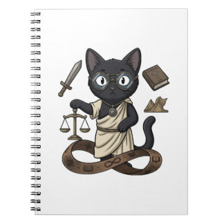 Lady Justice Black Cat Juristische Zeitschrift Notizblock