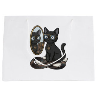 Lady Justice Black Cat Law Student Tasche Große Geschenktüte