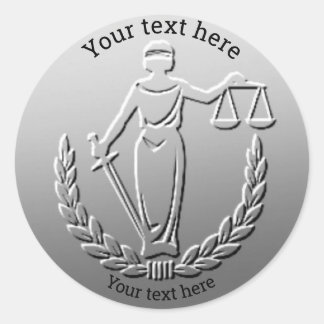 Lady Justice Law Customizable Coin Design #silv10 Runder Aufkleber