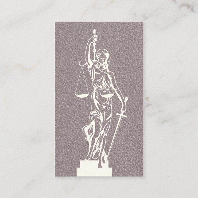 Lady Justice Law | Ledertextur Terminkarte (Vorderseite)