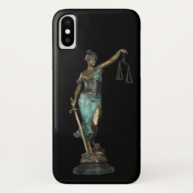 Lady Justice on Black Velvet Case-Mate iPhone Hülle (Rückseite)