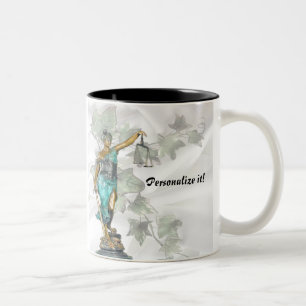 Lady Justice on Satin & Ivy-PERSONALISIEREN IT! Zweifarbige Tasse