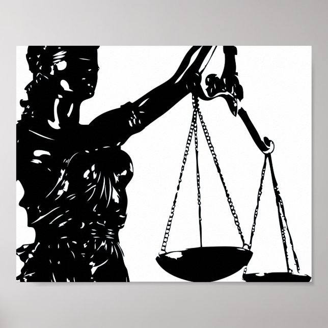 Lady Justice Poster Scales of Justice Print Law (Vorne)