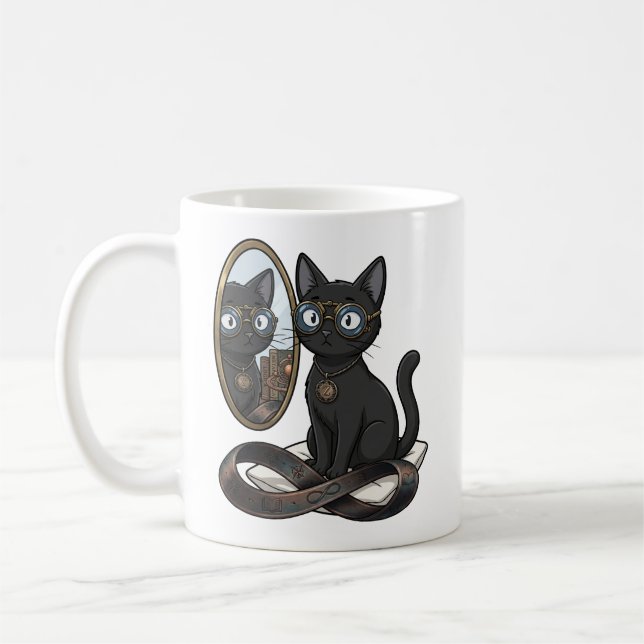 Lady Justice Schwarze Katze Anwalt Kaffeetasse (Links)