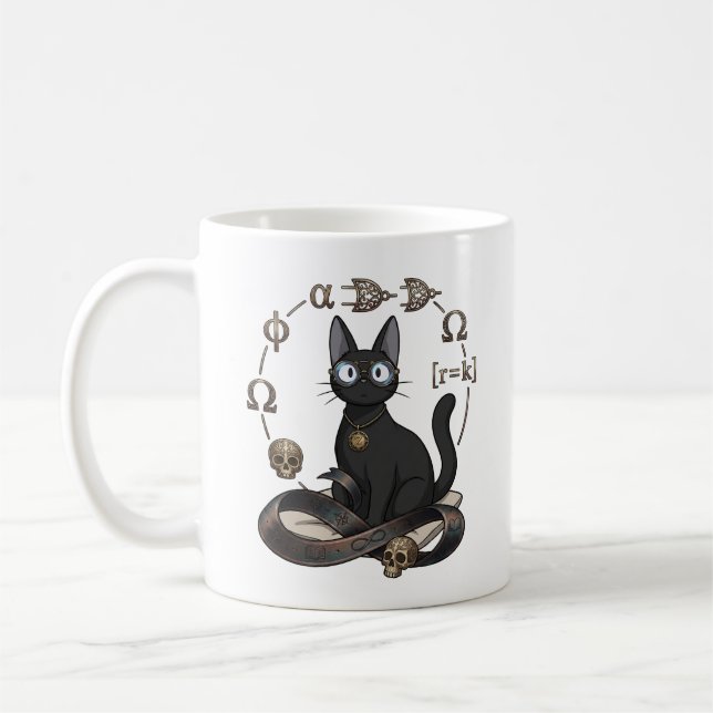Lady Justice Schwarze Katze Anwalt Kaffeetasse (Links)