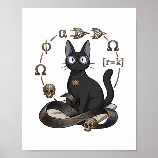 Lady Justice Schwarze Katze Rechtsanwaltskanzlei W Poster (Vorne)