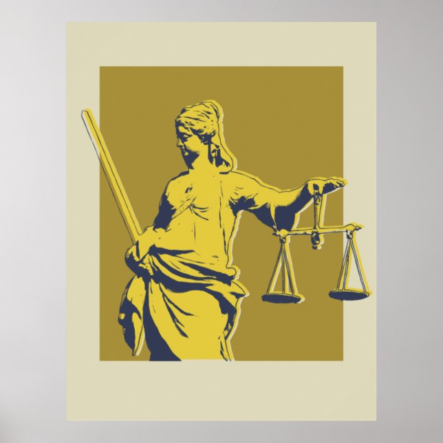 Lady Justice Yellow and Gold Poster (Vorne)