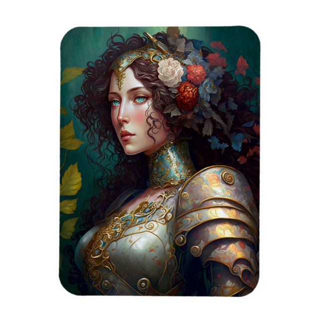 Lady Knight Warrior Armor Fantasy Art Magnet (Vertikal)