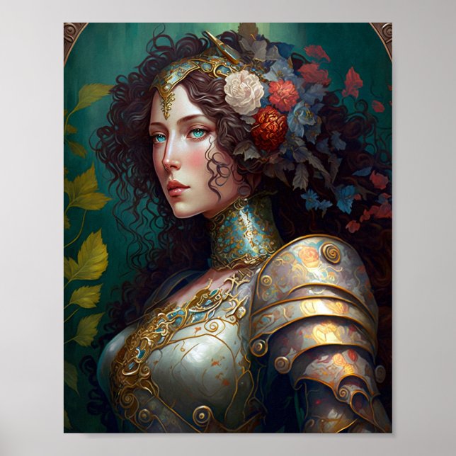 Lady Knight Warrior Armor Fantasy Art Poster (Vorne)