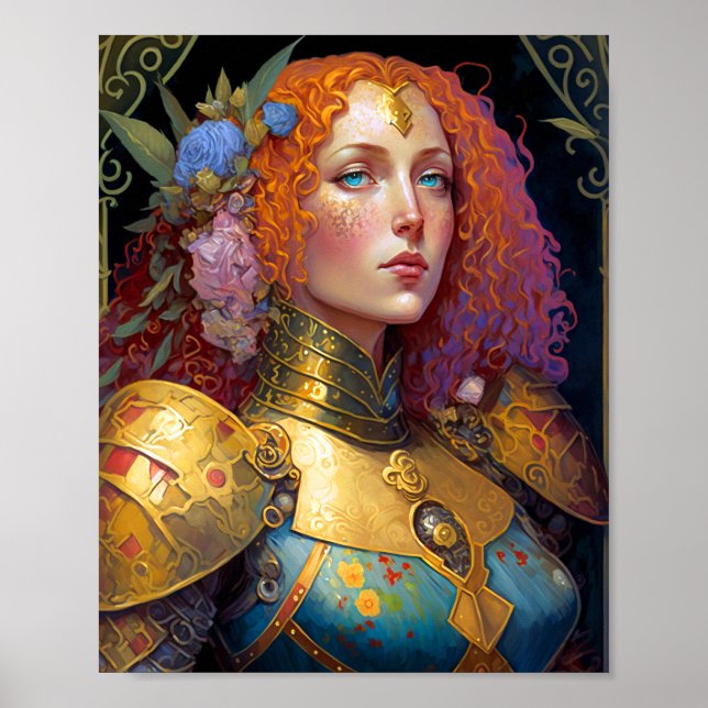 Lady Knight Warrior Armor Fantasy Art Poster (Vorne)