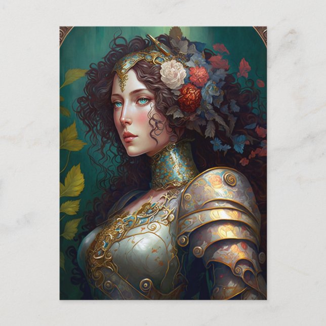 Lady Knight Warrior Armor Fantasy Art Postkarte (Vorderseite)