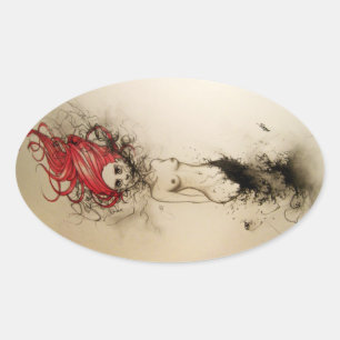 Lady Lazarus Ovaler Aufkleber