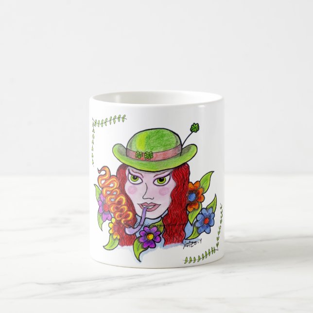 Lady Leprechaun Tattoo Flash Tasse (Mittel)