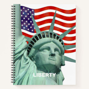 Lady Liberty & American Flag Notizbuch