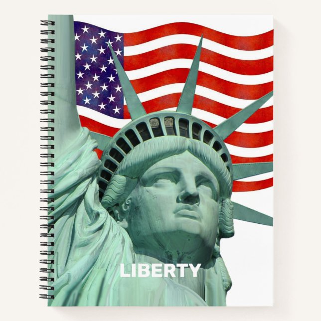Lady Liberty & American Flag Notizbuch (Vorderseite)