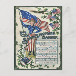 Lady Liberty American Flag Star-Spangled Banner Postkarte