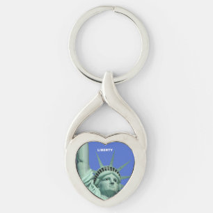 Lady Liberty auf Himmelblau Schlüsselanhänger