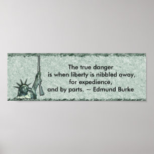 LADY LIBERTY - AUTOAUFKLEBER - EDMUND BURKE QUOTE POSTER