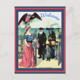 Lady Liberty begrüßt Einwanderer verändert Vintag Postkarte