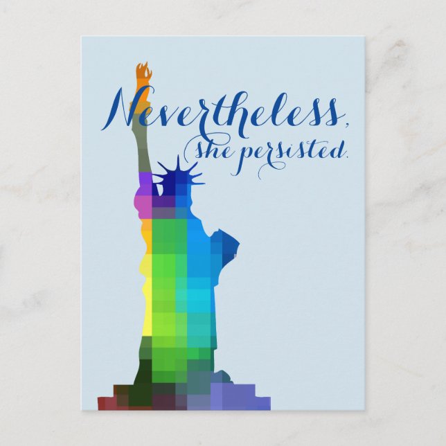 Lady Liberty beharrt Postkarte (Vorderseite)