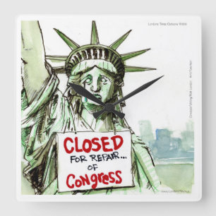 Lady Liberty Cries vor der Uhr am Kongress