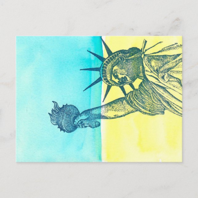 Lady Liberty für die Ukraine Postkarte (Vorderseite)