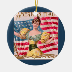 Lady Liberty Independence Keramik Ornament