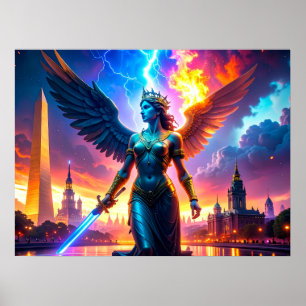 Lady Liberty Kriegerin Verteidigerin der Freiheit Poster