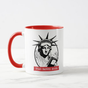 Lady Liberty las verbotene Bücher Tasse