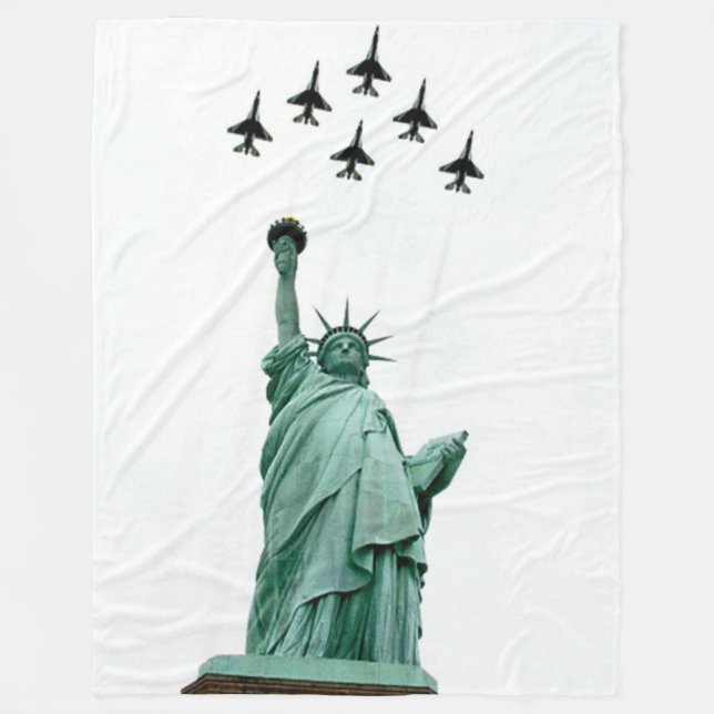 LADY LIBERTY mit JETS Fleecedecke (Vorderseite)