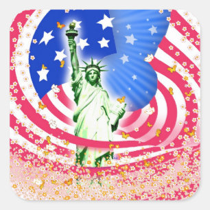 Lady Liberty, New York Quadratischer Aufkleber