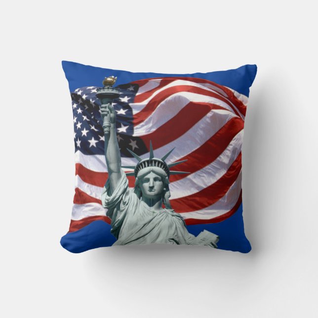 Lady Liberty, Old Glory Throw Kissen (Vorderseite)