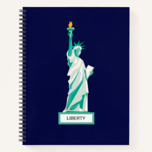 Lady Liberty on Navy Blue Notebook Notizbuch