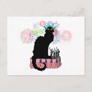 Lady Liberty - Patriotic Le Chat Noir Postkarte