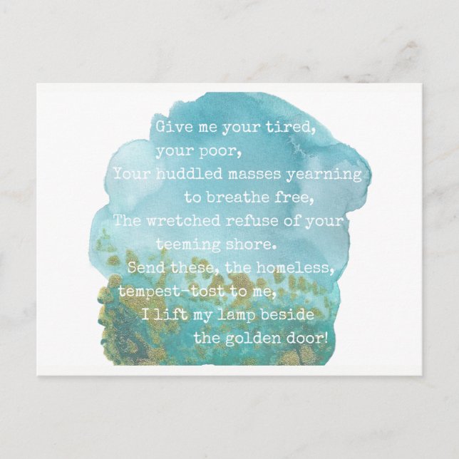 Lady Liberty Poem Postcard Postkarte (Vorderseite)