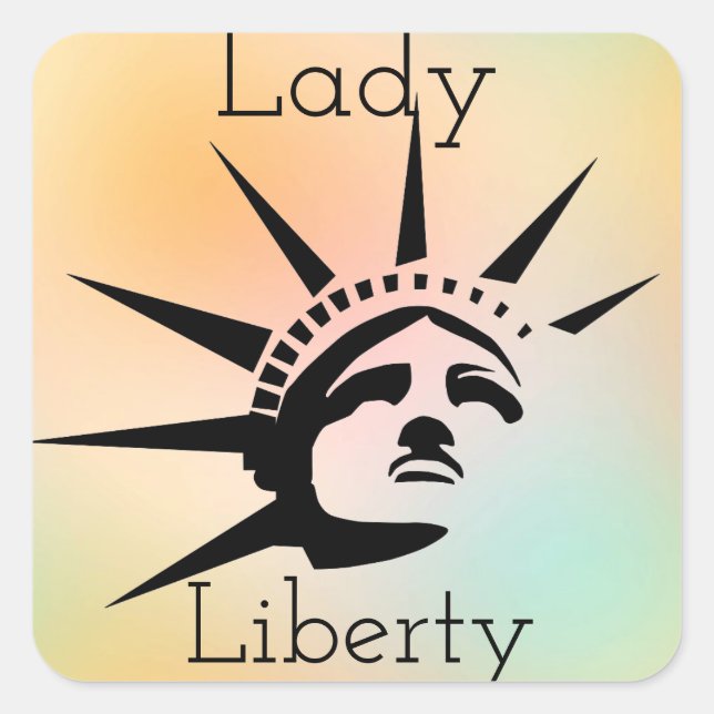 Lady Liberty Quadratischer Aufkleber (Vorderseite)