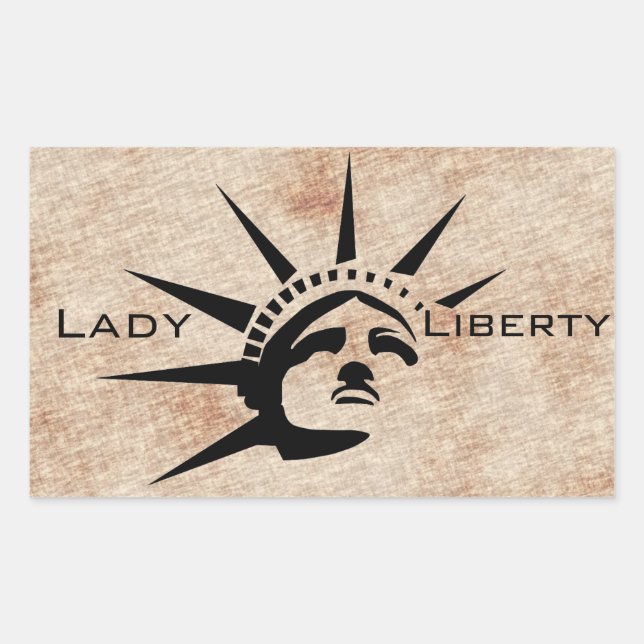 Lady Liberty Rechteckiger Aufkleber (Vorderseite)